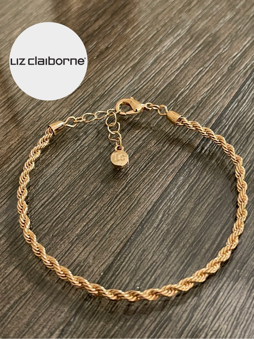 Liz Claiborne Gold-tone Rope Chain Bracelet - Adjustable